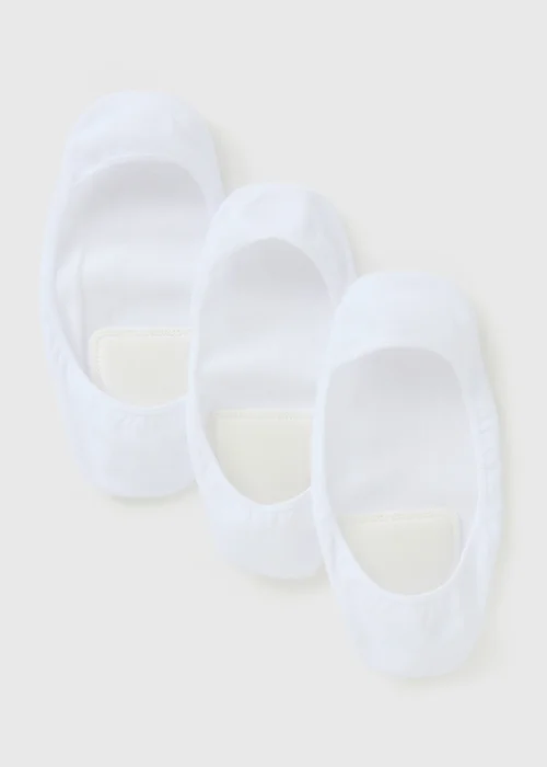 3 Pack White Cushioned Footsie Socks - Sizes 3-5 .5 Image 1