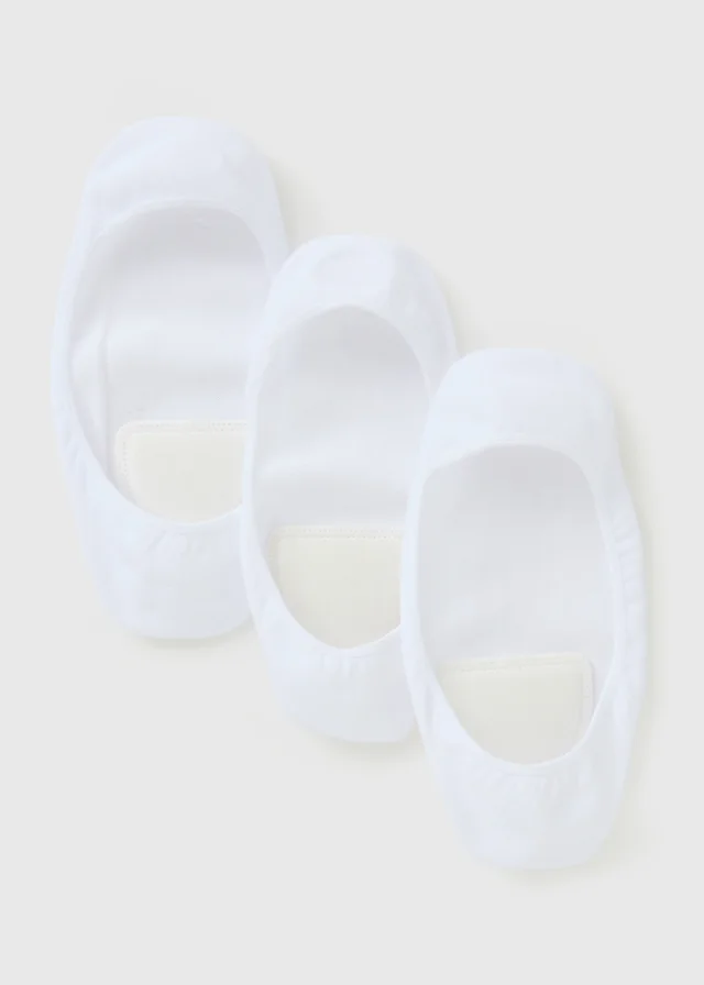 3 Pack White Cushioned Footsie Socks