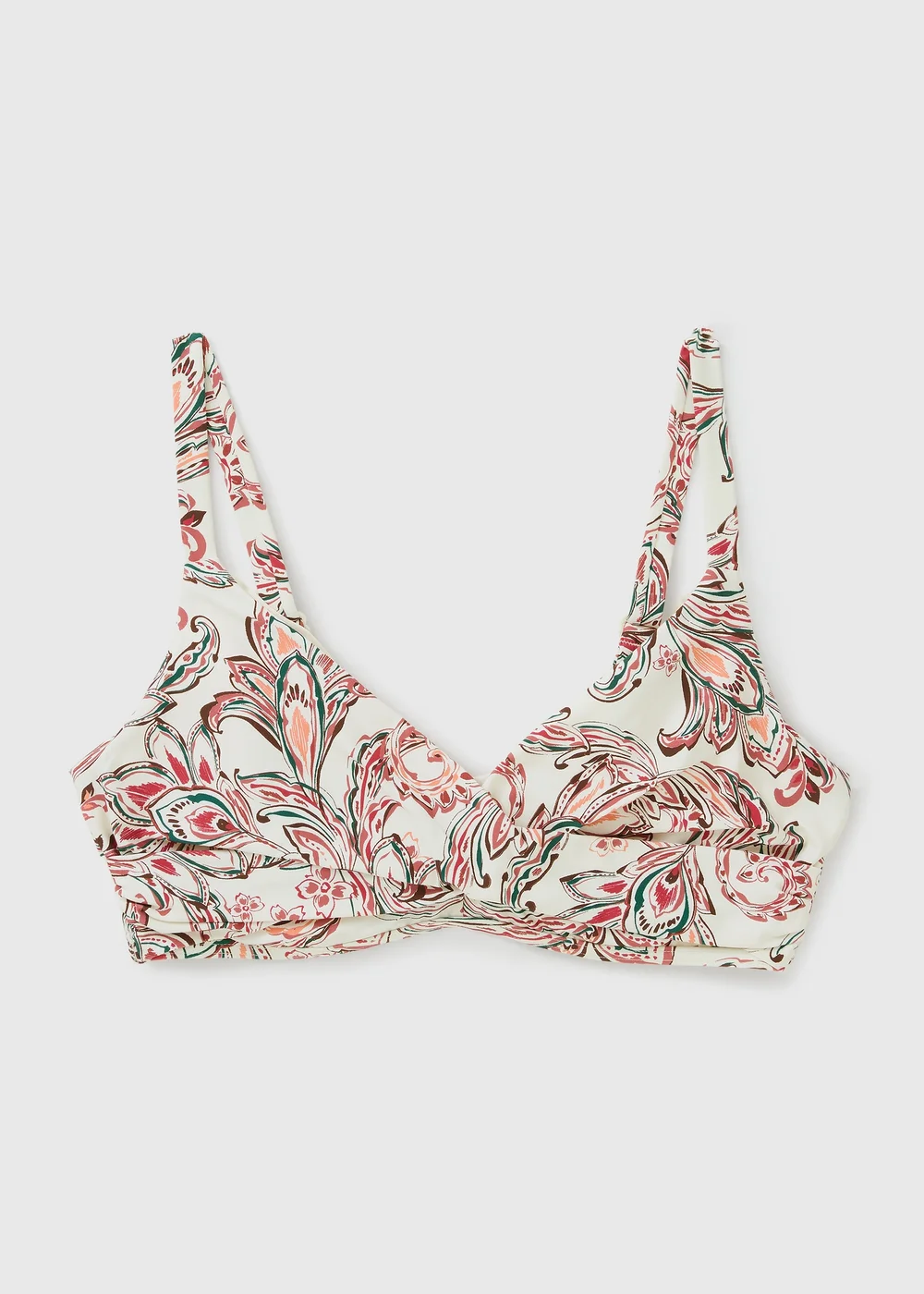 DD+ White Paisley Shapewear Bikini Top - 32DD Image 1