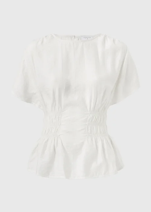 Cream Cinched Waist Blouse - Size 8 Image 4