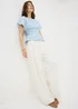 Light Blue Cinched Waist Blouse - Size 8 Image 2
