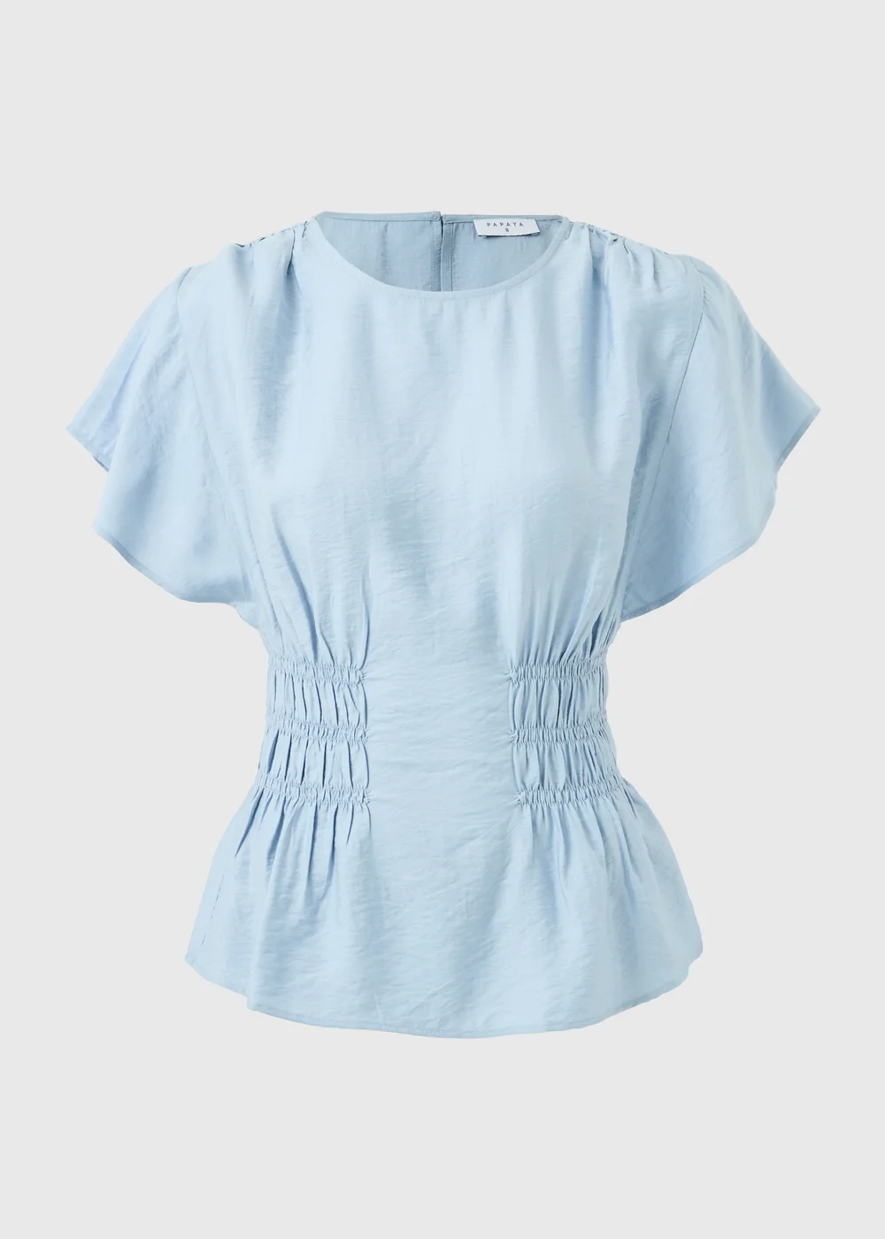 Light Blue Cinched Waist Blouse - Size 8 Image 1