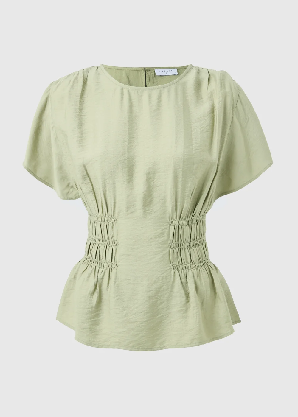 Green Cinched Waist Blouse - Size 8 Image 4