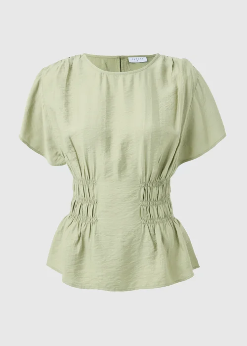Green Cinched Waist Blouse - Size 8 Image 4