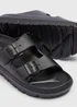 Black Double Buckle Chunky Sandals - Size 3 Image 2