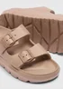 Nude Double Buckle Chunky Sandals - Size 3 Image 2