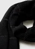 Black Crinkle Detail Scarf - One Size Image 2