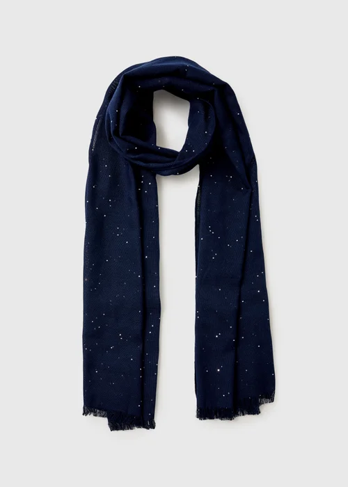 Navy Spot Scarf - One Size Image 1