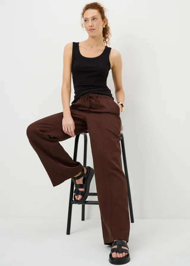 Black Ribbed Scoop Vest Top