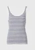 Navy Stripe Ribbed Scoop Vest Top - Size 8 Image 1