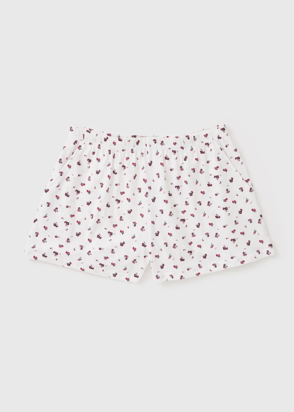 Cream Ditsy Floral Pyjama Shorts - Size 12 Image 1