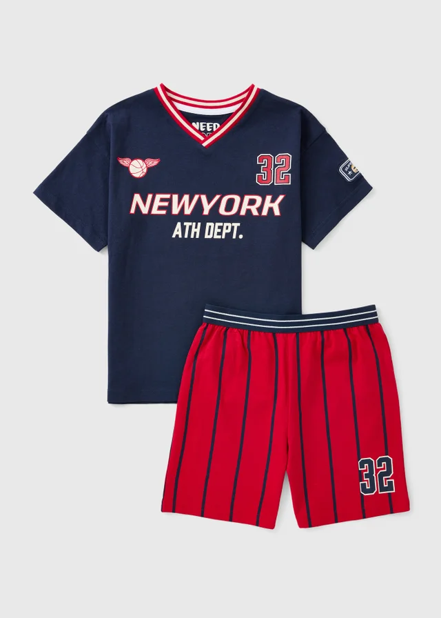 Boys Navy New York Pyjama Set (7-13yrs)