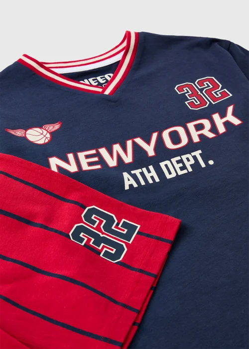 Boys Navy New York Pyjama Set (7-13yrs) - Age 7 Years Image 2