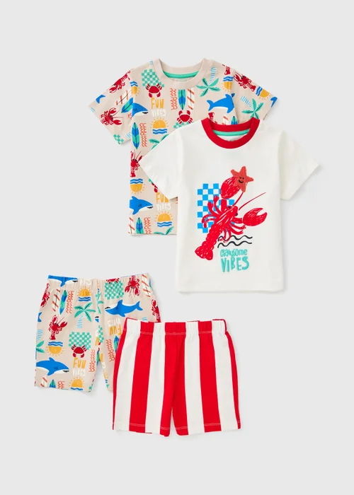 2 Pack Boys Red Lobster Short Pyjama Set (1-7yrs) - 1.5-2 Yrs Image 1
