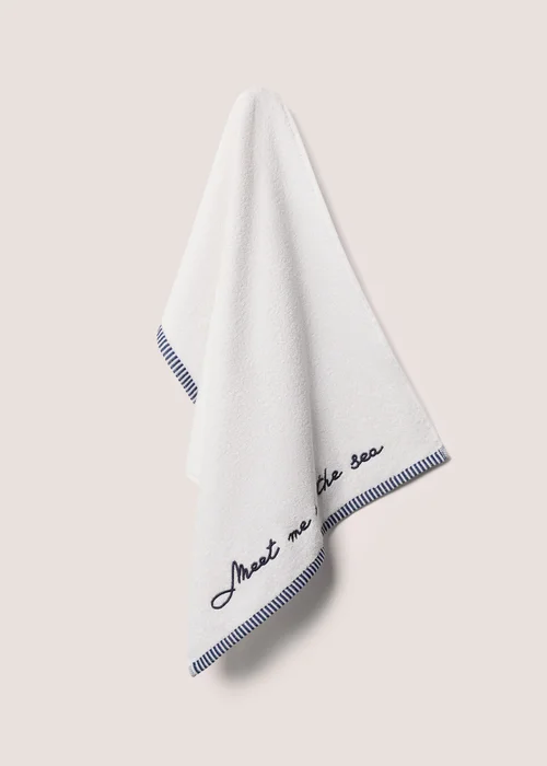 Navy St Ives Embroidered Hand Towel - Hand Towel Image 1