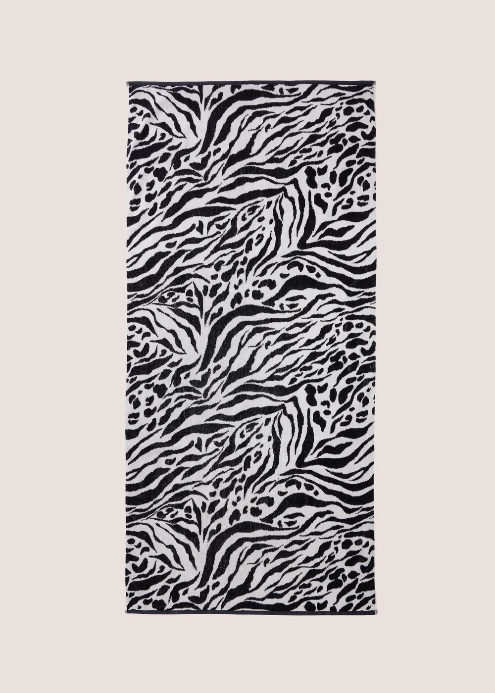 Black Zebra Jacquard Beach Towel Image 1