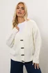 Yours Curve Ivory White Chunky Cable Knit Cardigan - Size 18-20 Image 1