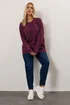 Yours Curve Burgundy Red Diamante Embellished Jumper - Size 26-28 Clothing Image 2