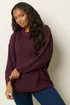 Yours Curve Dark Red Waffle Knit Jumper - Size 14-16 Image 2