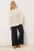 Yours Curve Ivory White Cable Knit Jumper - Size 22-24 Image 2