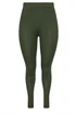 Yours Curve Khaki Green Ribbed Leggings - 26 Image 5