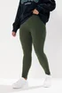Yours Curve Khaki Green Ribbed Leggings - 26 Image 2