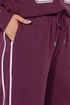 Yours Curve Burgundy Red Side Stripe Wide Leg Joggers - 20 Image 4