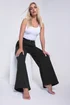 Yours Curve Black Wide Leg Puddle Jeans - 24 Image 2