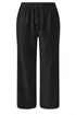 Yours Curve Black Cord Drawstring Wide Leg Trousers - 30-32 Image 5