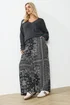 Yours Curve Black Paisley Wide Leg Trousers - 20 Image 2