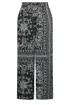 Yours Curve Black Paisley Wide Leg Trousers - 20 Image 5