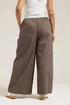 Yours Curve Brown Stripe Wide Leg Trousers - 22-24 Image 3