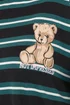 Yours Curve Green Stripe Teddy Print T-Shirt - Size 14 Clothing Image 4