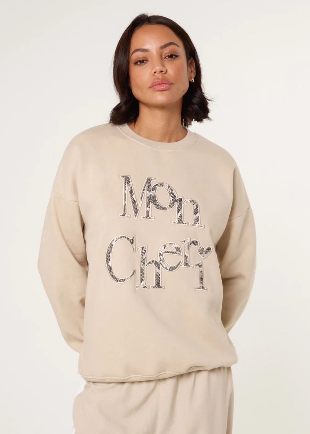 Blue Vanilla Stone Slogan Mon Cheri Snake Sweatshirt - Small/Medium Image 1