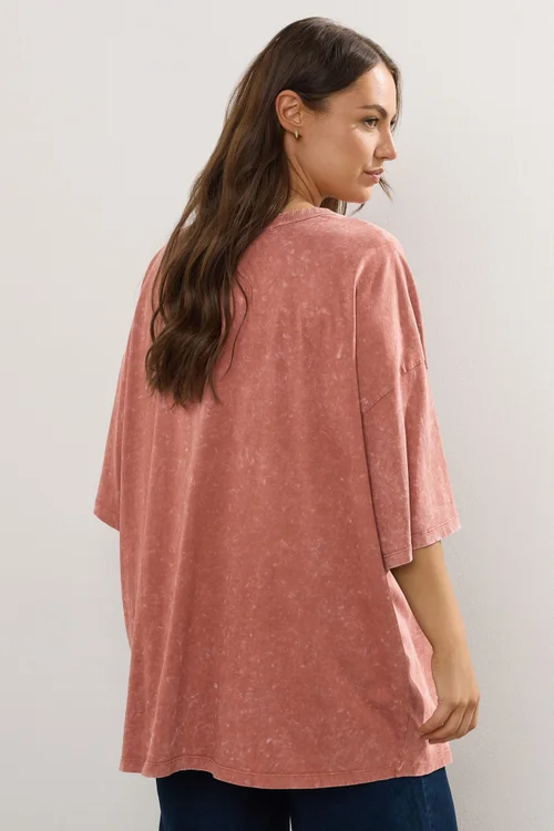 Yours Curve Orange 'No Rain No Flowers' Graphic Boxy T-Shirt - Size 20 Clothing Image 4