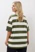 Yours Curve Khaki Green Stripe Heavyweight T-Shirt - Size 20 Clothing Image 4