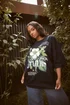 Yours Curve Black 'La Botanique Fleurs' Floral Boxy Graphic T-Shirt - Size 16 Clothing Image 1
