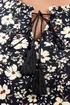 Yours Curve Black Floral Tie Neck Tiered Blouse - Size 26-28 Image 4