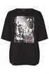 Yours Curve Black 'Floral Feeling' Oversized T-Shirt - Size 14 Clothing Image 5