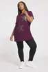 Yours Curve Purple Star Print T-Shirt - Size 30-32 Clothing Image 2