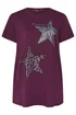 Yours Curve Purple Star Print T-Shirt - Size 30-32 Clothing Image 5