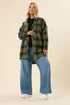 Yours Curve Khaki Green Oversized Check Shirt - Size 22-24 Image 2