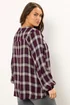 Yours Curve Burgundy Red Check Tie Neck Blouse - Size 26-28 Clothing Image 5