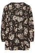 Yours Curve Black Rose Print Tie Neck Blouse - Size 20 Image 5