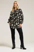 Yours Curve Black Floral Crochet Trim Blouse - Size 26-28 Clothing Image 3