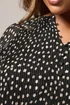 Yours Curve Black Spot Print Pleated Blouse - Size 14 Clothing Image 5