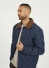 Brave Soul Navy Quilted Coach Jacket with Cord Collar - XL Image 4