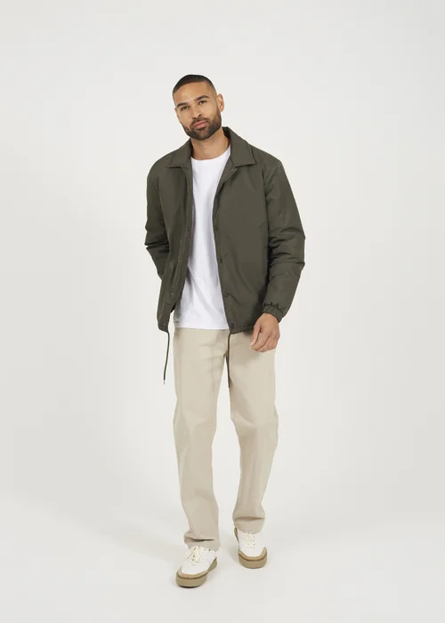 Brave Soul Khaki Padded Coach Jacket - M Image 4
