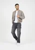 Brave Soul Taupe Bomber Jacket with Sleeve Pocket Detail - L Image 4