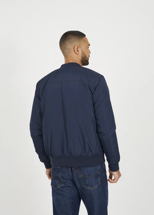 Brave Soul Navy Collarless Bomber Zip-Up Jacket - M Image 2